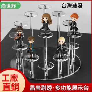 【臺灣出貨】亞剋力透明首飾香水化妝品展示架圓形戒指托架小公仔模型手辦收納盒模型展示盒公仔展示櫃工藝品收納盒盲盒展示盒