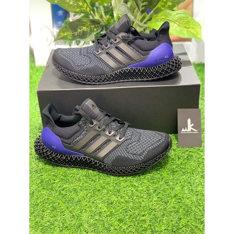 Adidas 慢跑鞋 ULTRA4D 襪套式 男鞋 愛迪達 4D中底 TPU穩定片 穿搭 黑 藍紫 FW7089