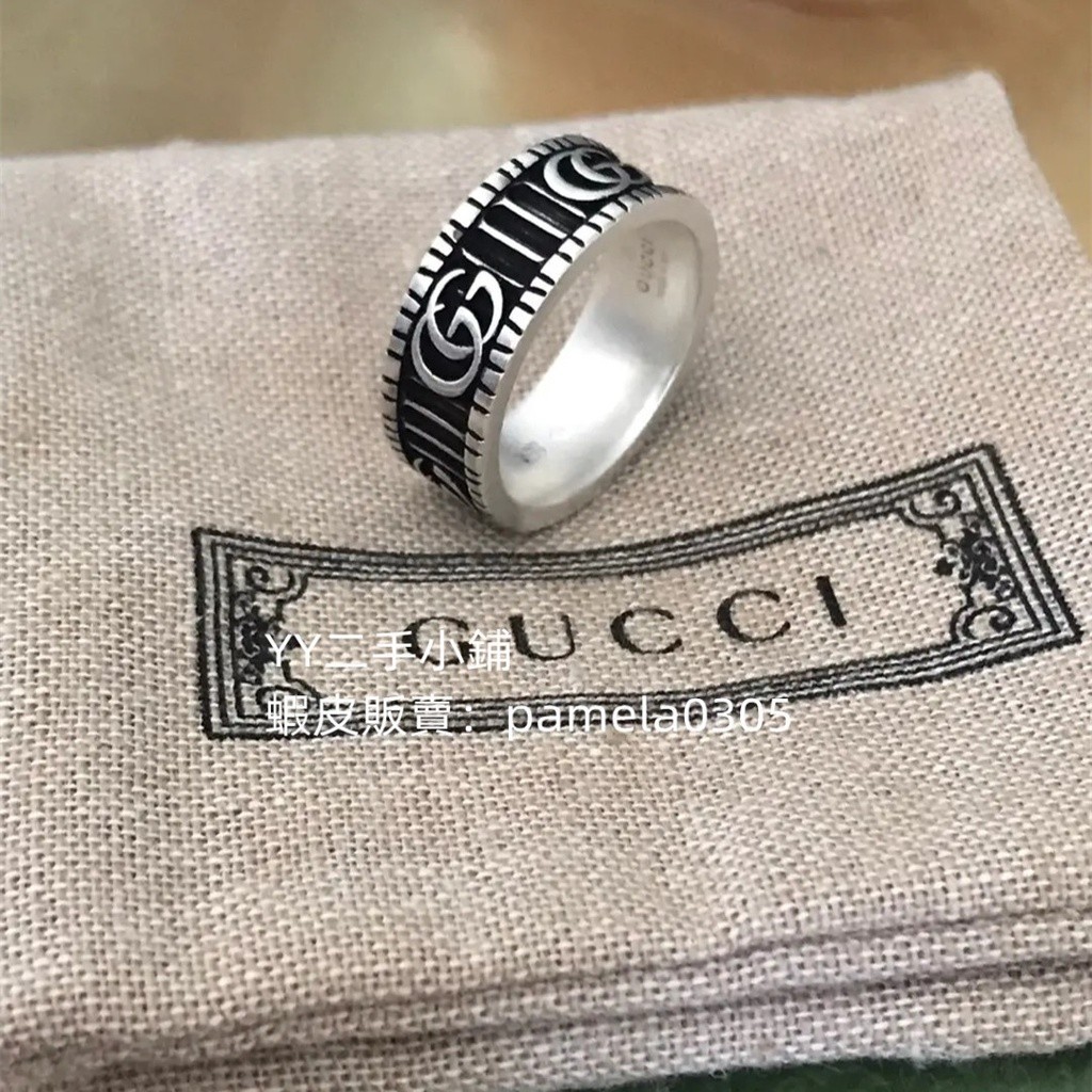 精品二手 GUCCI 古馳 925銀 雙G純銀復古戒指 情侶戒指 男女通用 551899 尺寸齊全