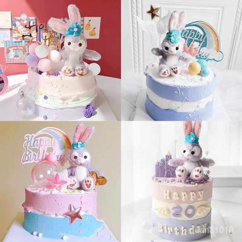 【星黛露蛋糕裝飾】兔子擺件兒童可愛玲娜貝爾狐狸蛋糕裝飾玩偶擺件 37W6