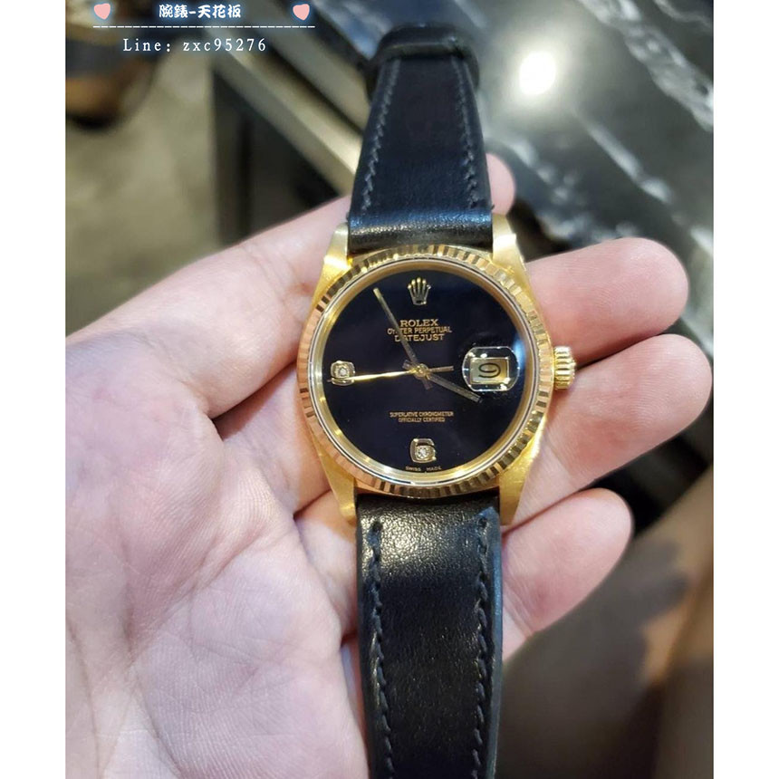 勞力士 Onyx 16018 黑瑪瑙面盤 半寶石 18K黃金 Rolex Datejust 蠔式 69包鑽腕錶