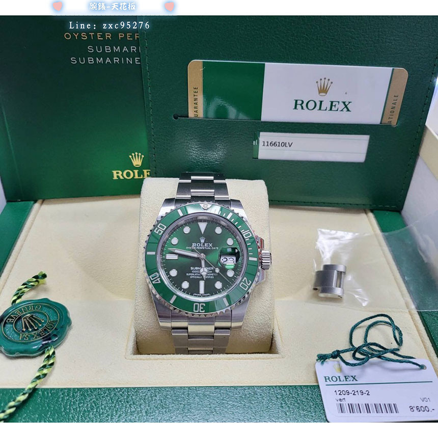 Rolex 勞力士 116610Lv 綠水鬼 40Mm Submariner 綠面 126610 2017年腕錶