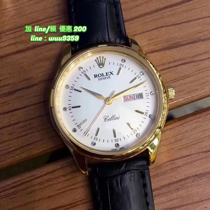 勞力士-Rolex精致男士系列腕表 獨特簡約三針設計 Rolex機械錶 男錶 腕錶 真皮錶帶 時尚錶