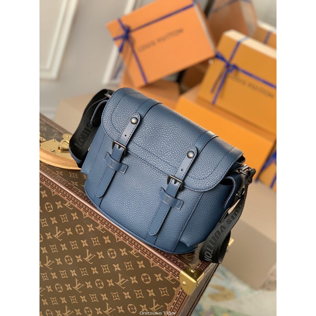 二手Louis Vuitton LV Christopher 郵差包 M58475午夜藍