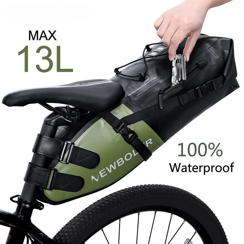 【免運費】 13L 大容量自行車包防水自行車馬鞍包可折疊騎行尾後包 MTB 公路後備箱自行車包
