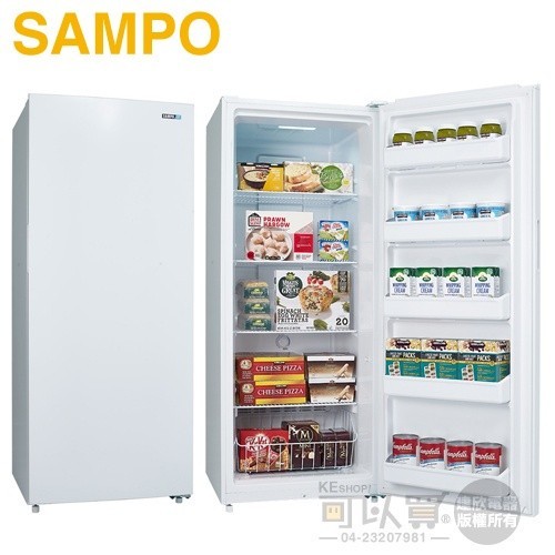 SAMPO 聲寶 ( SRF-455F ) 455公升 直立式無霜冷凍櫃