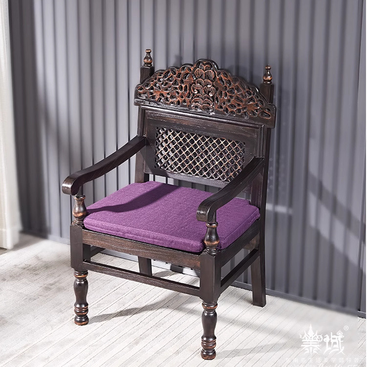 泰域 東南亞 雕刻 實木椅子 泰式 休閑 客廳 臥室 靠背餐椅 茶椅 家具 書椅