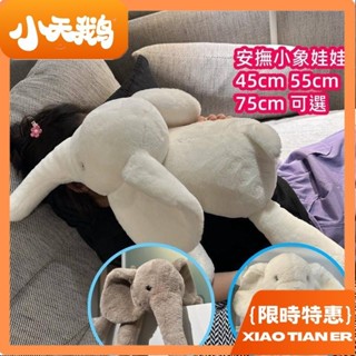 小天鵝 ✨ins風 安撫小象娃娃 安撫寶寶玩具 大象娃娃 大象毛絨玩具公仔玩偶 陪睡娃娃 大象抱枕 床上娃娃 床上毛絨裝