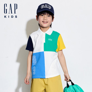 Gap 男童裝 Logo印花短袖POLO衫-白色(466027)