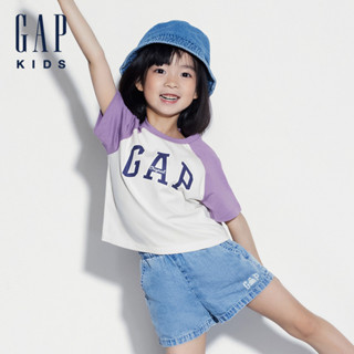 Gap 兒童裝 Logo印花圓領短袖T恤(1-14歲)-紫色(545622)