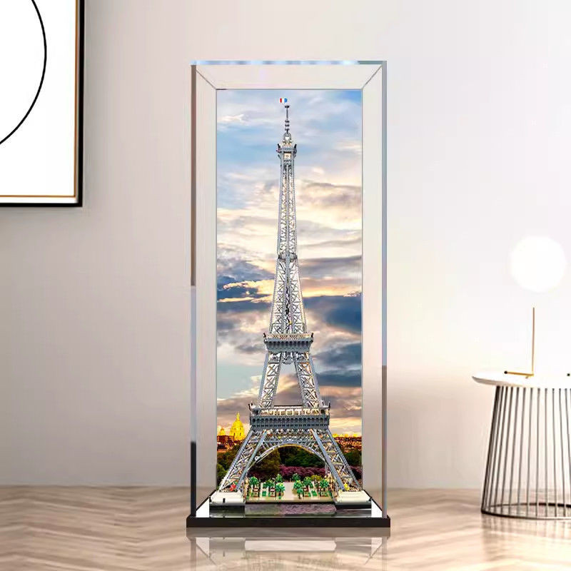適用樂高10307巴黎埃菲爾鐵塔透明防塵盒手辦收納盒亞剋力展示盒