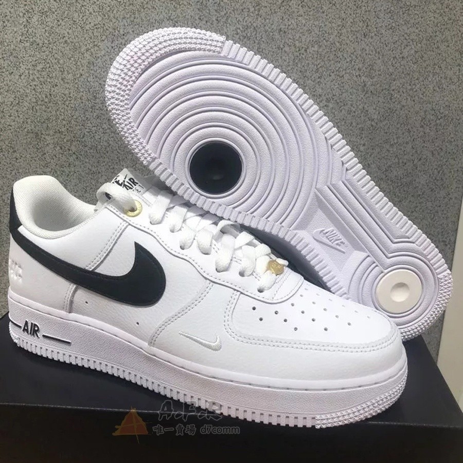 Nike Air Force 1 AF1 40週年 全白黑勾 黑白 白黑 金扣 小勾 休閒鞋 GD DQ7658-100