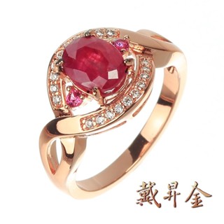 [無燒紅寶石1克拉女戒]戴昇金珠寶 紅寶戒指 戒指女 戒指 純銀戒指 寶石戒指 紅寶石 情人節禮物[FJR0039]