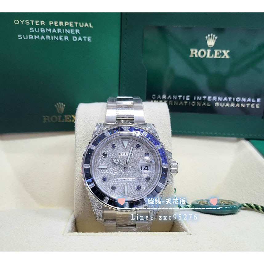 Rolex 勞力士 水鬼 Submariner 116659 渣男款 21年 原鑲鑽石 藍面 116619 面洽錶