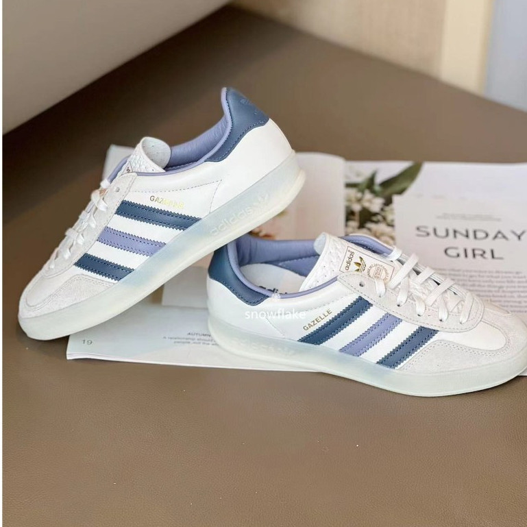 Adidas Originals Gazelle Indoor 白色 藍線 復古 休閒鞋 果凍底 男女鞋 IG1643
