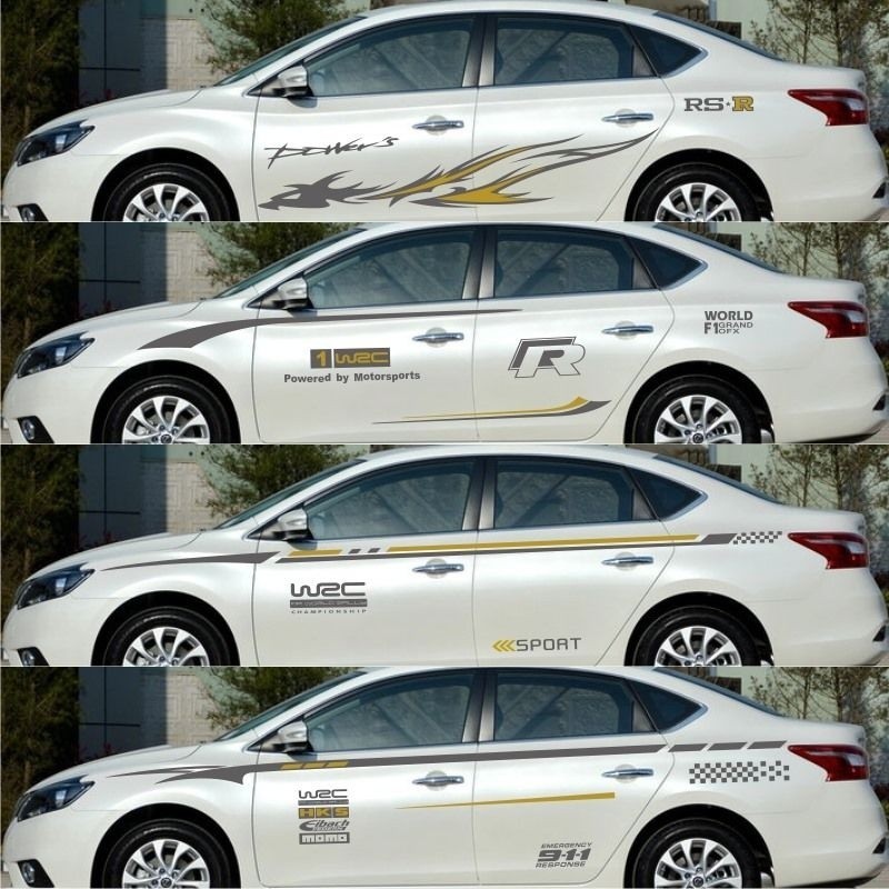 【Nissan專用】 適用於Sentra B18 軒逸車貼拉花 天籟 陽光 騏達 藍鳥車身裝飾腰綫彩條貼紙貼畵