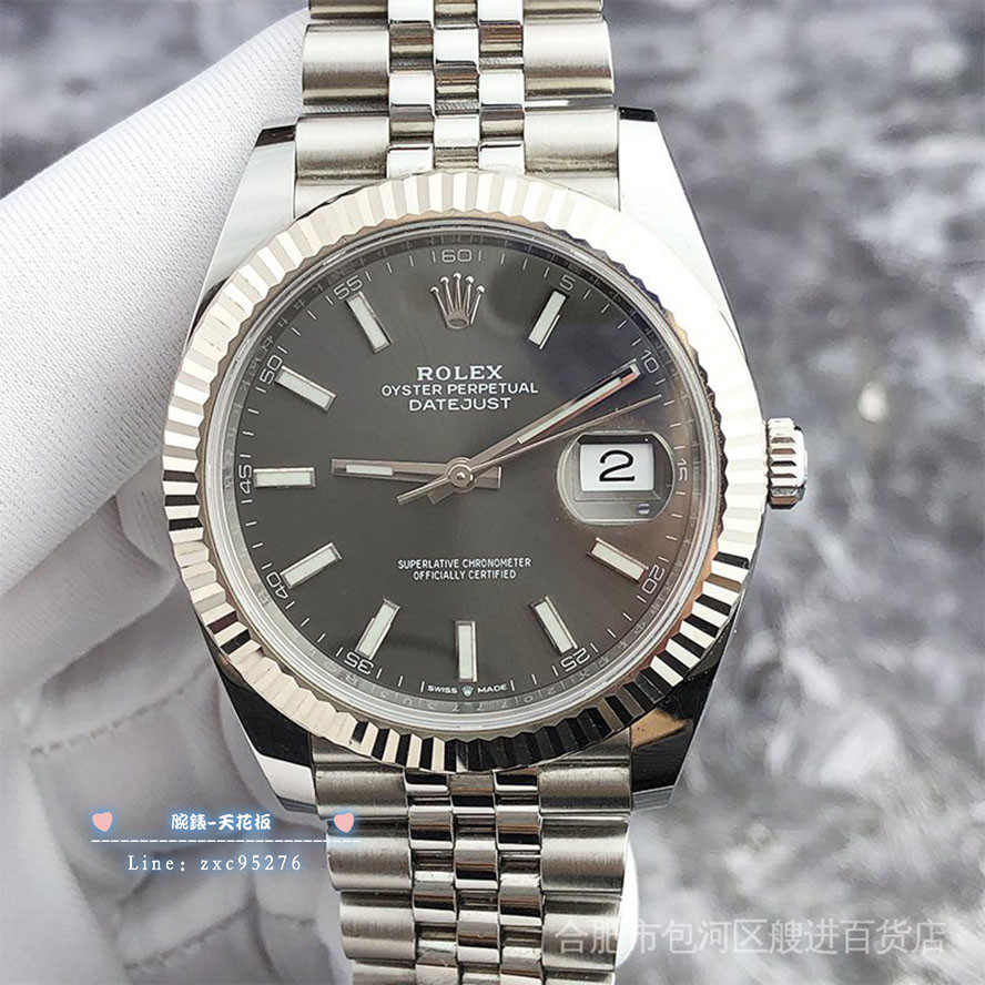 勞力士 現貨Rolex 1：1 日誌型M126334間金灰色腕錶盤五珠鏈自動機械手腕錶男 潮流 時尚 休閒 商務