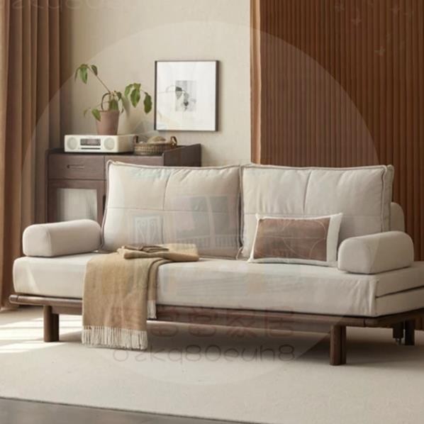 胡桃軟包沙發床 沙發床 木框沙發 沙發 單人位 雙人位沙發 軟墊沙發 客廳沙發 S1036o2kq80euh8