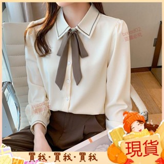 2024新款💝雪紡襯衫女設計感裝秋裝2024年新款潮長袖時尚洋氣小衫上衣高階感 X4IT