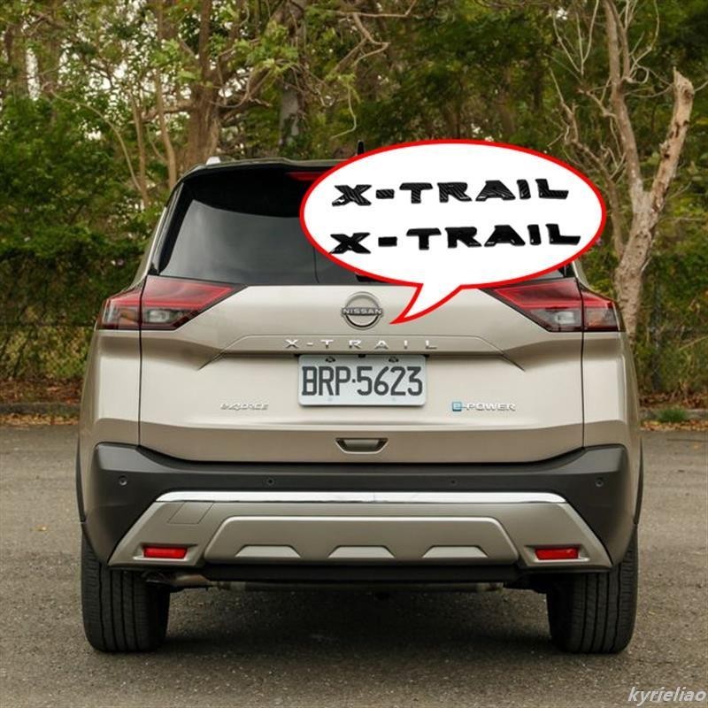 桃園現貨🏆Nissan Nissan 2023改裝X-Trail碳纖維亮黑色字母標籤後車標貼紙改裝配件。