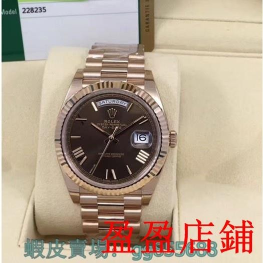 盈盈二手/ROLEX勞力士228235玫瑰金自動機械男表 咖面 男士腕錶 精品手錶 男士手錶特價*出售機械機芯