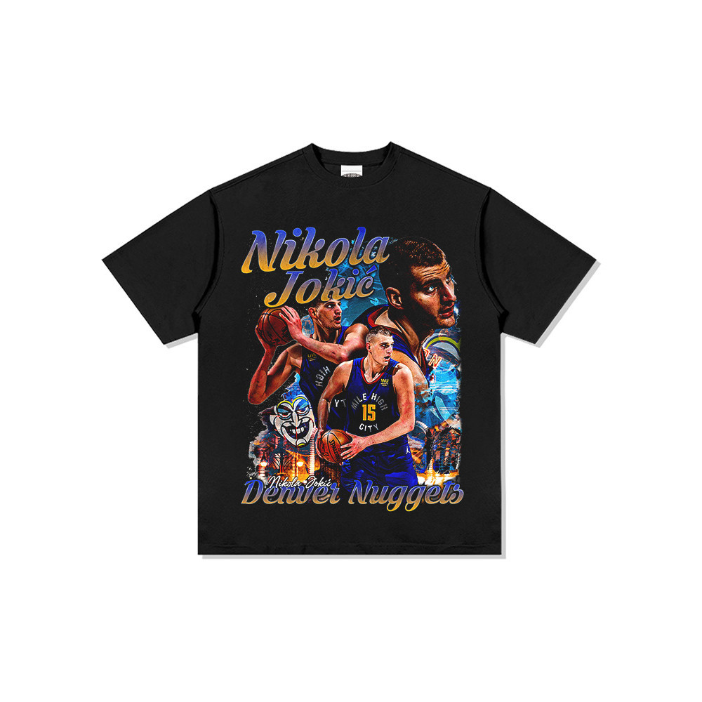 BC尼古拉 約基奇Nikola Jokic印花美式高街籃球衣複古長袖短袖T恤 36JZ