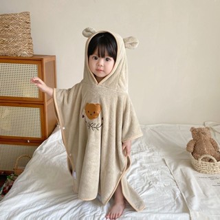 希希❤baby兒童浴巾帶帽鬥篷浴袍可穿式秋冬寶寶洗澡小孩浴袍珊瑚絨速幹吸水