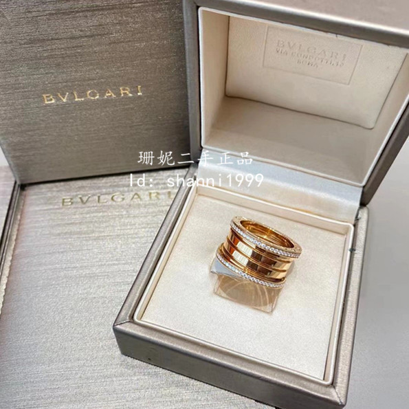 二手精品 BVLGARI 寶格麗 B.ZERO1系列 四環戒指 鑽石戒指 18K玫瑰金 對戒 情侶款