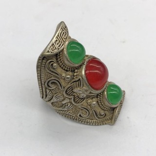 *NTV古玩雜項收藏仿古戒指綠寶石戒指工藝品戒指工藝品 工藝收藏
