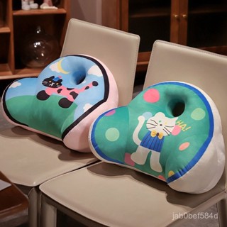 好品質 汽車頭枕 卡通貓咪印花腰靠透氣支撐靠墊學生宿捨辦公座椅護腰靠枕汽車腰枕
