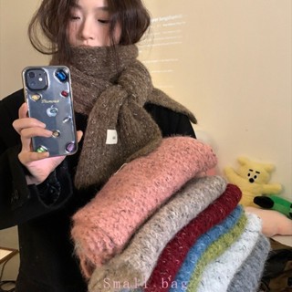 【小口袋】含羊毛圍巾 圍脖 冬季韓版高階感百搭毛線圍脖 護頸保暖圍巾 針織圍巾 防寒圍巾 披肩 保暖必備