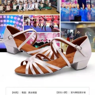 爆殺特價✔新款拉丁舞鞋兒童女孩專業錶演高級中跟軟底練功舞蹈鞋四季跳舞鞋 Z6NN