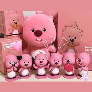 盲盒手辦✨ 手辦擺件 韓國zanmang loopy露比盲盒公仔可愛粉色小海貍擺件手辦禮物玩偶 桌面擺件 愛好收藏