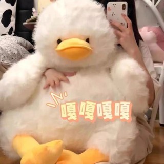 🥇桃園出貨 現時特賣✨i可愛炸毛墩墩鴨玩偶毛絨玩具小鴨子公仔睡覺女孩生日禮物布娃娃男