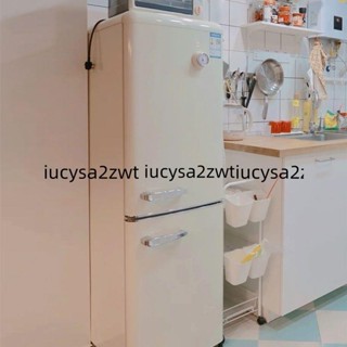 金松復古冰箱大容量家用雙門冷藏冷凍黃綠白紅色網紅BCD-203R(廠商直發,諮詢運）