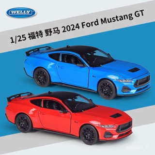 【閤金車模】威利WELLY1:25福特野馬跑車2024Ford Mustang GT模擬閤金汽車模型