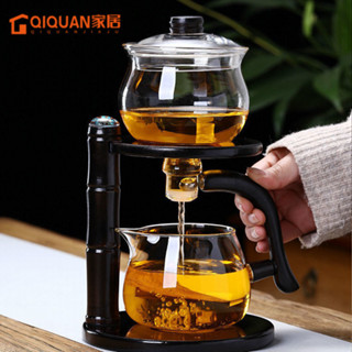 懶人泡茶器功夫茶具泡茶神器陶瓷茶具茶具組泡茶組家用泡茶套裝 玻璃半全自動茶具套裝懶人家用吸磁感應泡茶壺衝泡茶神器功夫茶杯