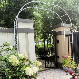 可開發票【免運】拱門花架葡萄架爬藤架花園月季架綠蘿植物架戶外花門庭院裝飾薔薇