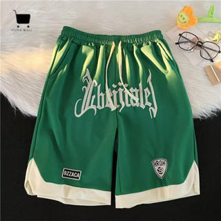 美式運動短褲 短褲男潮牌ins街頭嘻哈立體印花學生hiphop寬鬆籃球運動五分褲子