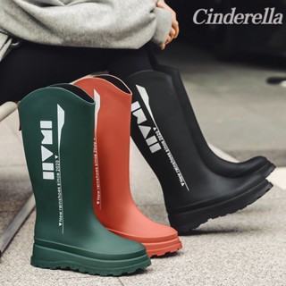 Cinderella 高筒雨鞋女輕便膠鞋防水防滑雨靴保暖耐磨水鞋 雨鞋女 雨靴 雨鞋 防水雨鞋 水鞋 防滑雨鞋 時尚雨鞋