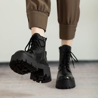 【厚底馬丁靴】馬丁靴女 2024秋冬新款 英倫風 短靴 春秋增高 厚底粗跟 防滑帥氣 女靴子