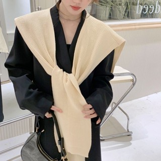 披肩 圍巾 圍脖 加大針織披肩女韓版外搭春夏毛線打結圍巾純色高檔長款空調房搭肩東大門 小披肩 百搭