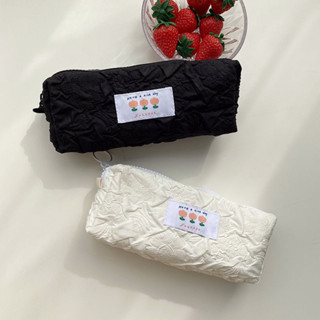 卡通筆袋 筆袋 鉛筆袋💕時尚鬱金香花朵帆布筆袋日系可愛學生大容量小眾鉛筆盒收納文具袋