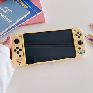 任天堂switch海綿寶寶保護殼矽膠殼ns保護殼防摔搭收納包oled