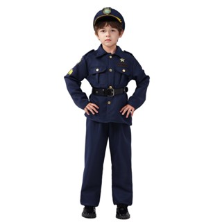 RZBW 限時免運~跨境兒童警察衣服職業裝扮cosplay萬聖節派對演出遊戲錶演套裝