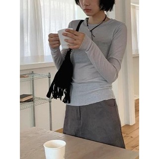 Codibook｜韓國 DAILYJOU 基本款透膚圓領長袖上衣［預購］長袖上衣 T恤 女裝
