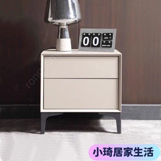 【現貨】實木輕奢床頭櫃小型簡約床邊櫃烤漆北歐網紅儲物櫃臥室傢用收納櫃#熱銷XQJX
