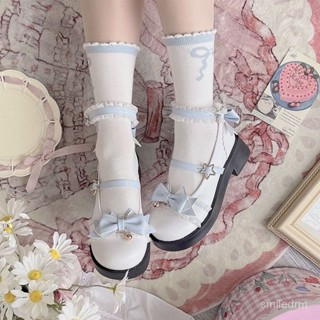 【砂糖の時光】原創lolita日係花邊蝴蝶結厚底jk皮鞋女圓頭可愛學生大頭鞋單鞋潮