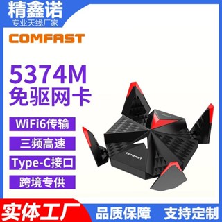 COMFAST CF-977AX 免驅版電競WiFi6三頻無線網絡卡臺式外接5374Mbps
