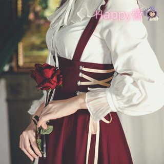 Happy醬設計感洋裝 洋裝 裙子 套裝女2023年春季法式復古小清新兩件套宮廷風甜美高腰綁帶揹帶裙